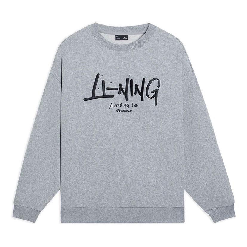 Mikina Li-Ning Anything Is Possible Graphic Sweatshirt Šedá | AWDSF75-5