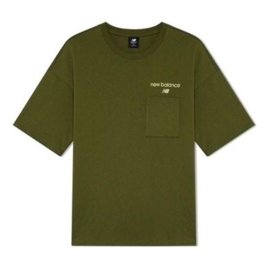 Tričko New Balance Pocket Logo Print T-Shirt Zelené | AMT22353-GEH