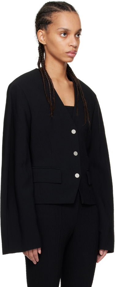 Bunda Nanushka Nanushka Kiyo Seersucker Blazer Čierna | NW25RSOW19999, 1