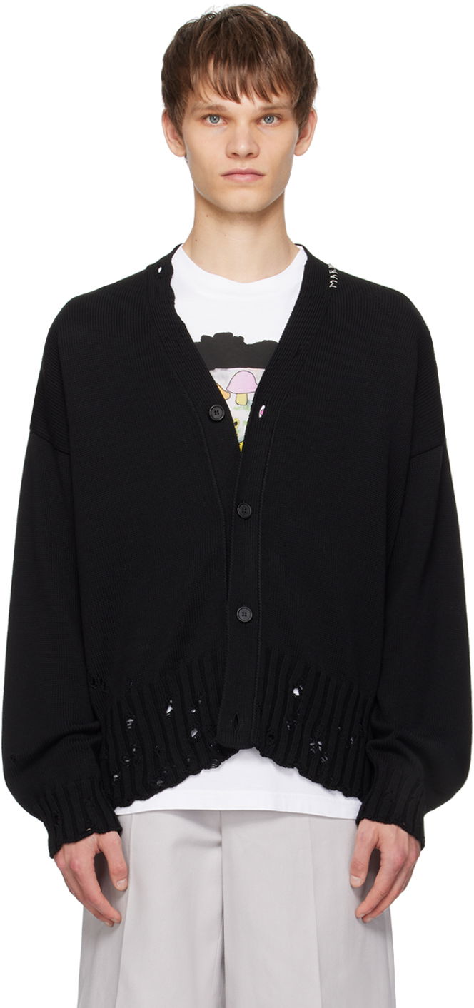 Black Dishevelled Cardigan