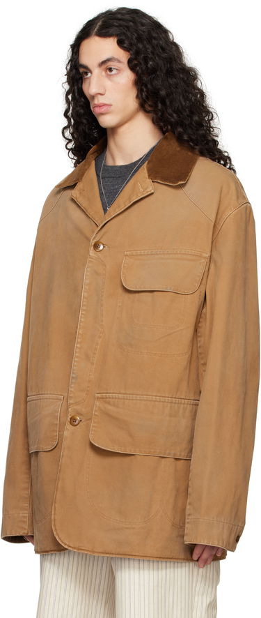 Bunda Maison Margiela Maison Margiela Corduroy Collar Waxed Jacket Hnedá | S50AM0625 M35206, 3