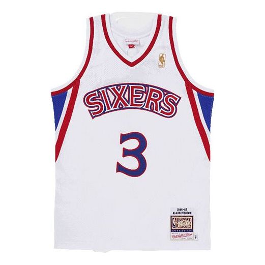 Dres Mitchell & Ness Mitchell & Ness 76ers Basketball Jersey Biela | AJY4GS18101-P76WHIT96AIV