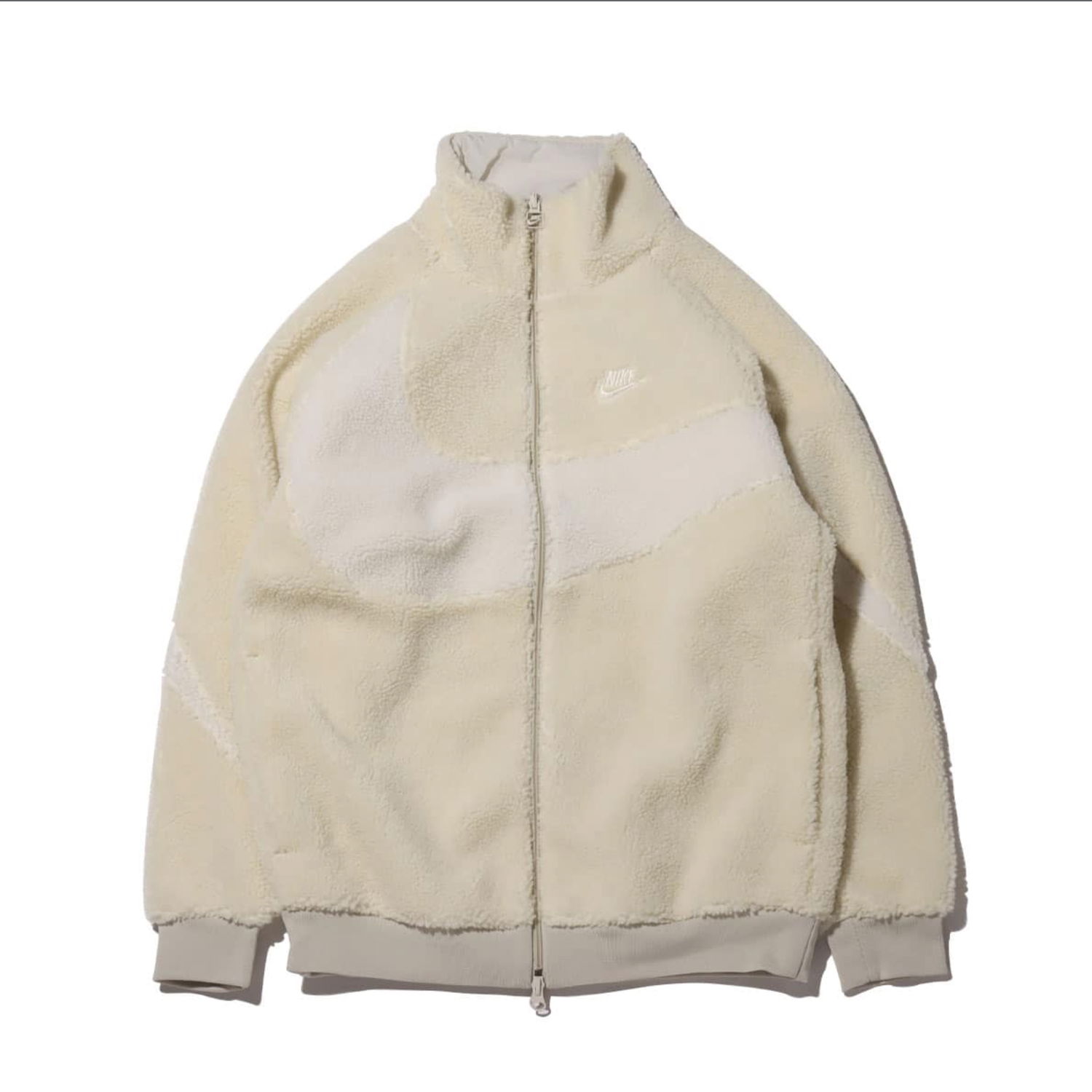 Bunda Nike Big Swoosh Reversible Boa Jacket Light Bone Béžová | BQ6546-070, 0