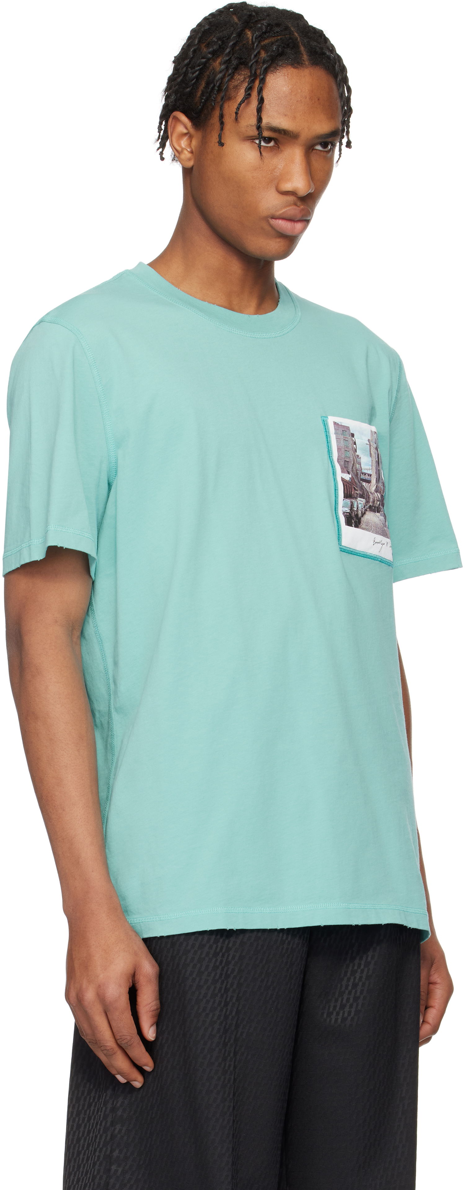 Tričko Helmut Lang Helmut Lang Brooklyn Postcard T-Shirt Zelené | O10HM516, 1