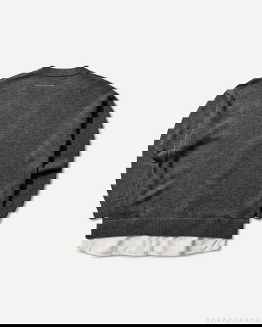 Sveter Maison Margiela Two-in-One Knit V-Neck Cardigan with Varsity Letter M Šedá | SH0HP0012 855M, 2