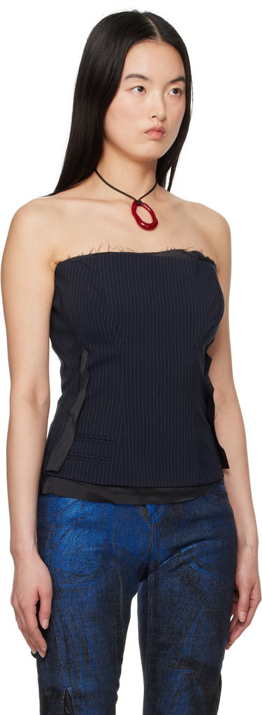 Crop Top Ottolinger Ottolinger Pinstripe Corsage Top Čierna | 12310302301, 1