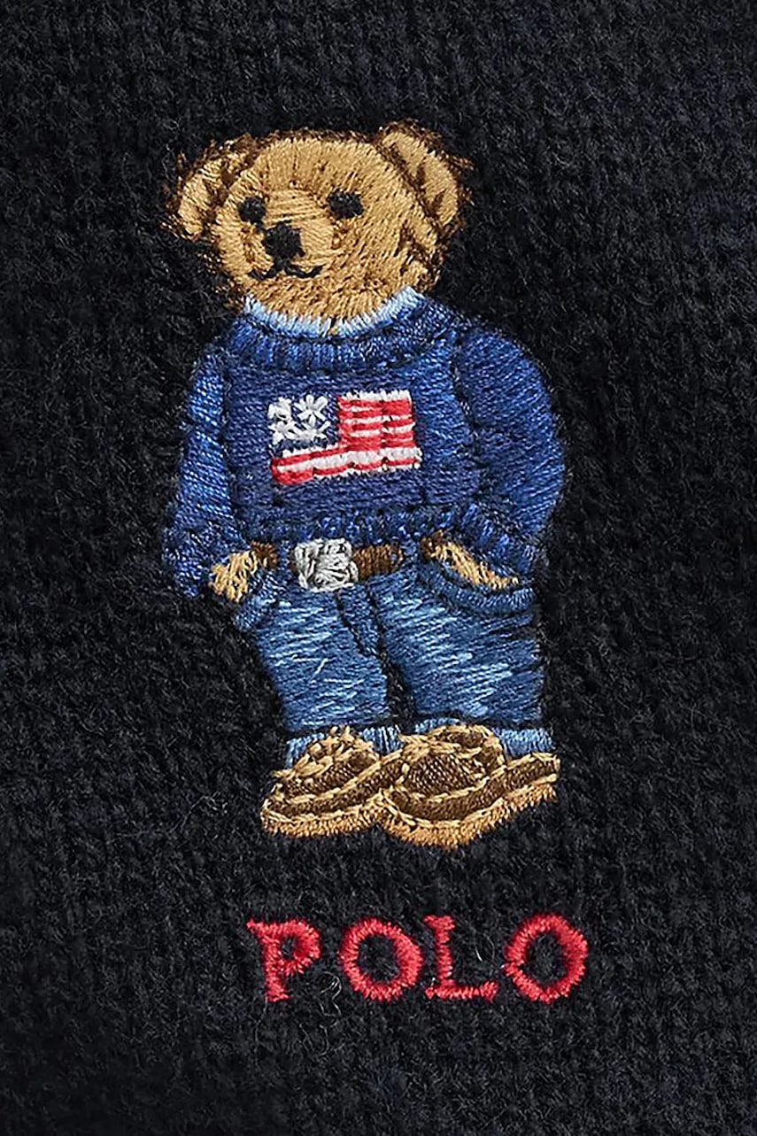 Šál Polo by Ralph Lauren Polo Bear Wool Blend Beanie and Scarf Set Čierna | 449P02050, 1