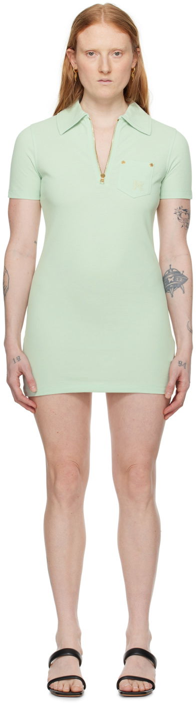 Šaty Palm Angels Half-Zip Collar Minidress Zelené | PWDB227S24FAB0015151, 0