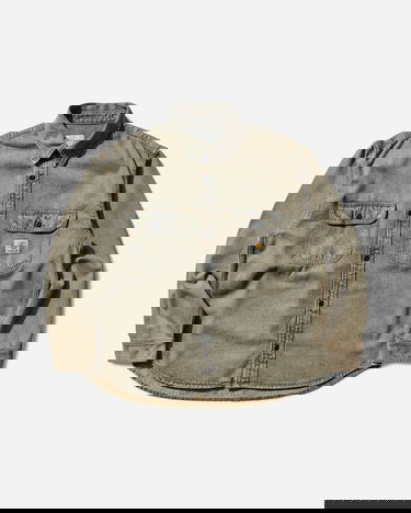 Bunda Carhartt WIP Tigan Shirt Jacket Garment Dyed Šedá | I035821 3FUGD, 1