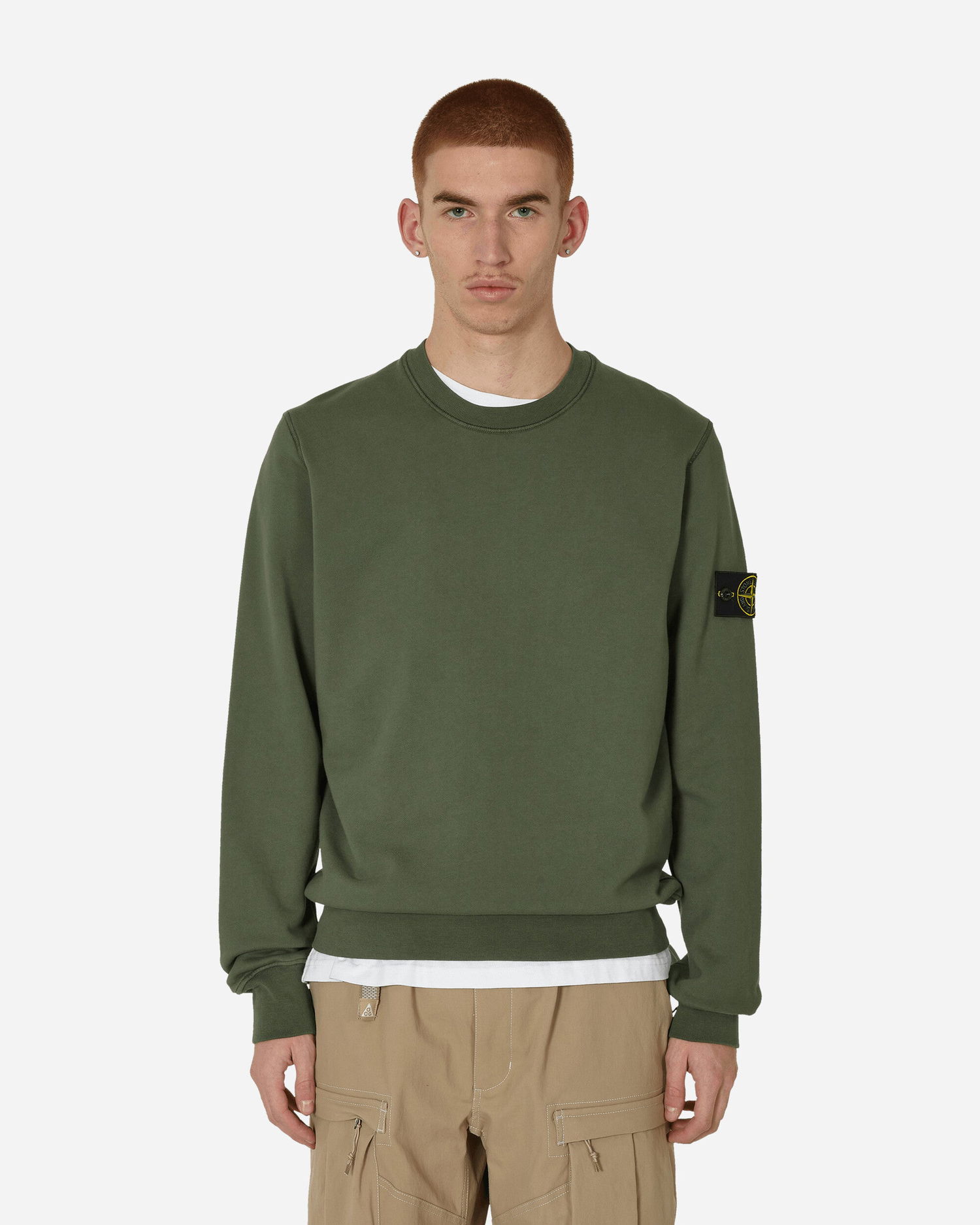 Mikina Stone Island Garment Dyed Crewneck Sweatshirt "Musk" Zelené | 801563051 V0059, 1
