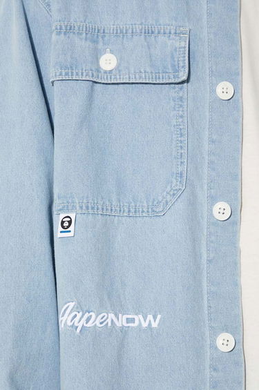 Košeľa AAPE by A Bathing Ape AAPE Regular Fit Denim Shirt Modrá | AAPSTM8472XXM, 5