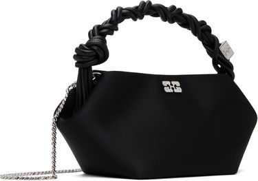 Kabelka GANNI Satin Mini Bou Bag with Braided Handle and Crystal Logo Čierna | A6340, 1