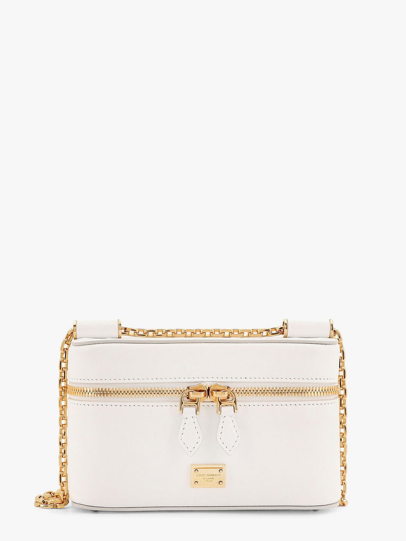 Taška cez rameno Dolce & Gabbana Dolce & Gabbana Sicily Vanity Case Bag with Chain Biela | BB7800B732180002