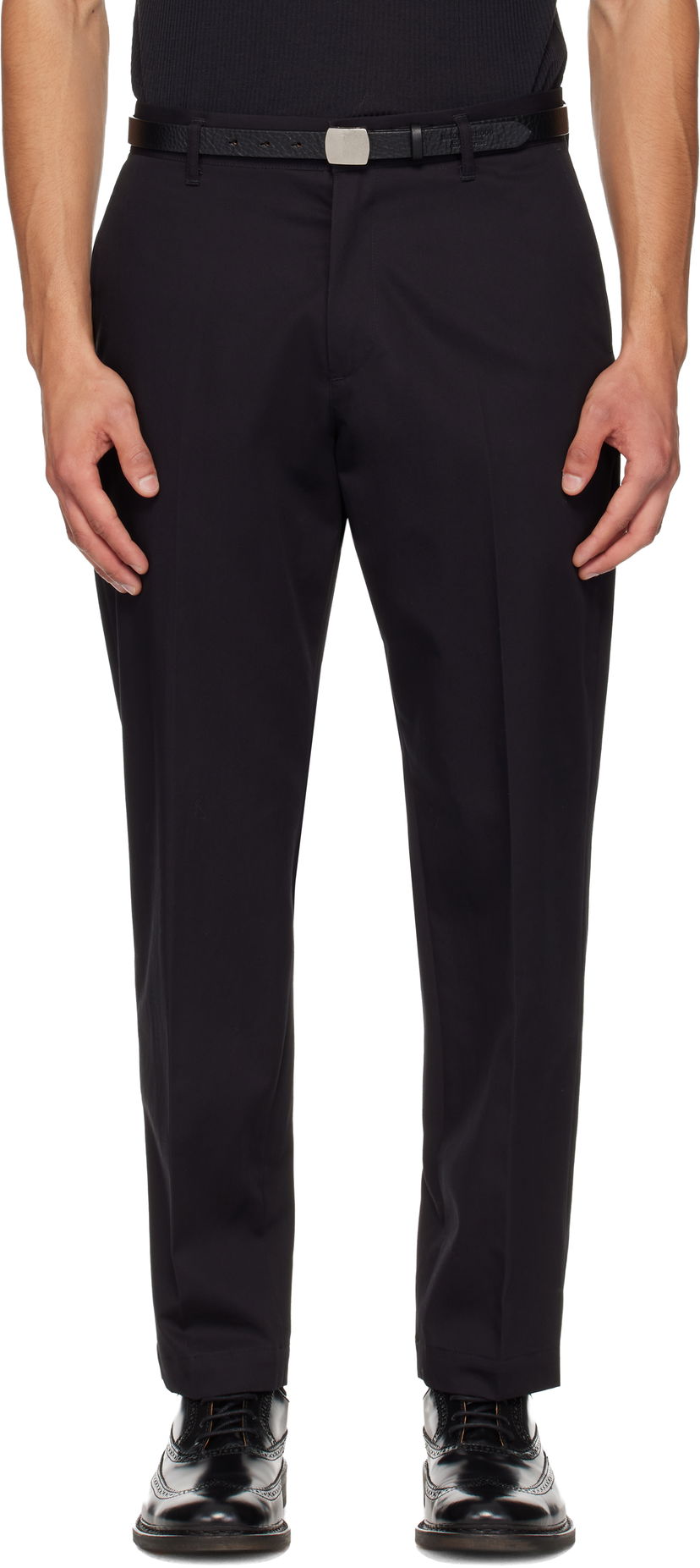 Nohavice Neighborhood Straight-Leg Ankle Trousers Čierna | 252ZANH-PTM04