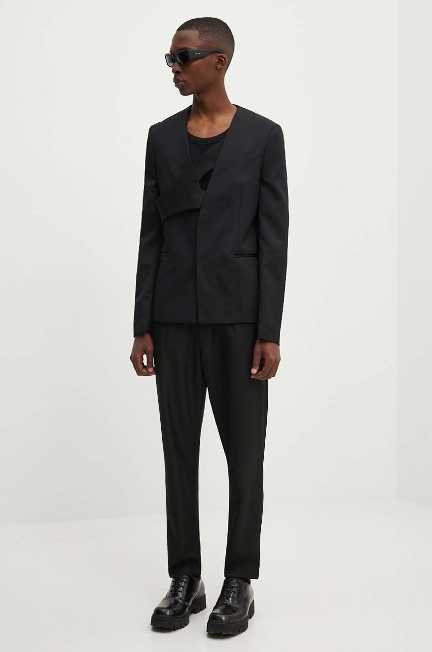 Black Cutout Wool Blazer