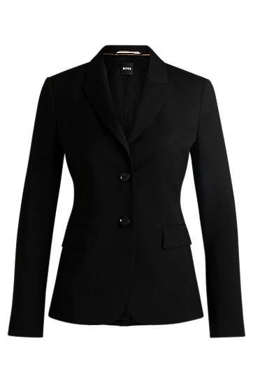 Bunda BOSS Regular-Fit Virgin Wool Blazer Čierna | 50490035, 0