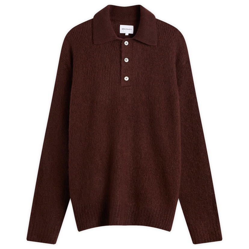 Polo tričko NORSE PROJECTS Rasmus Relaxed Brushed Polo Hnedá | N45-0614-9025
