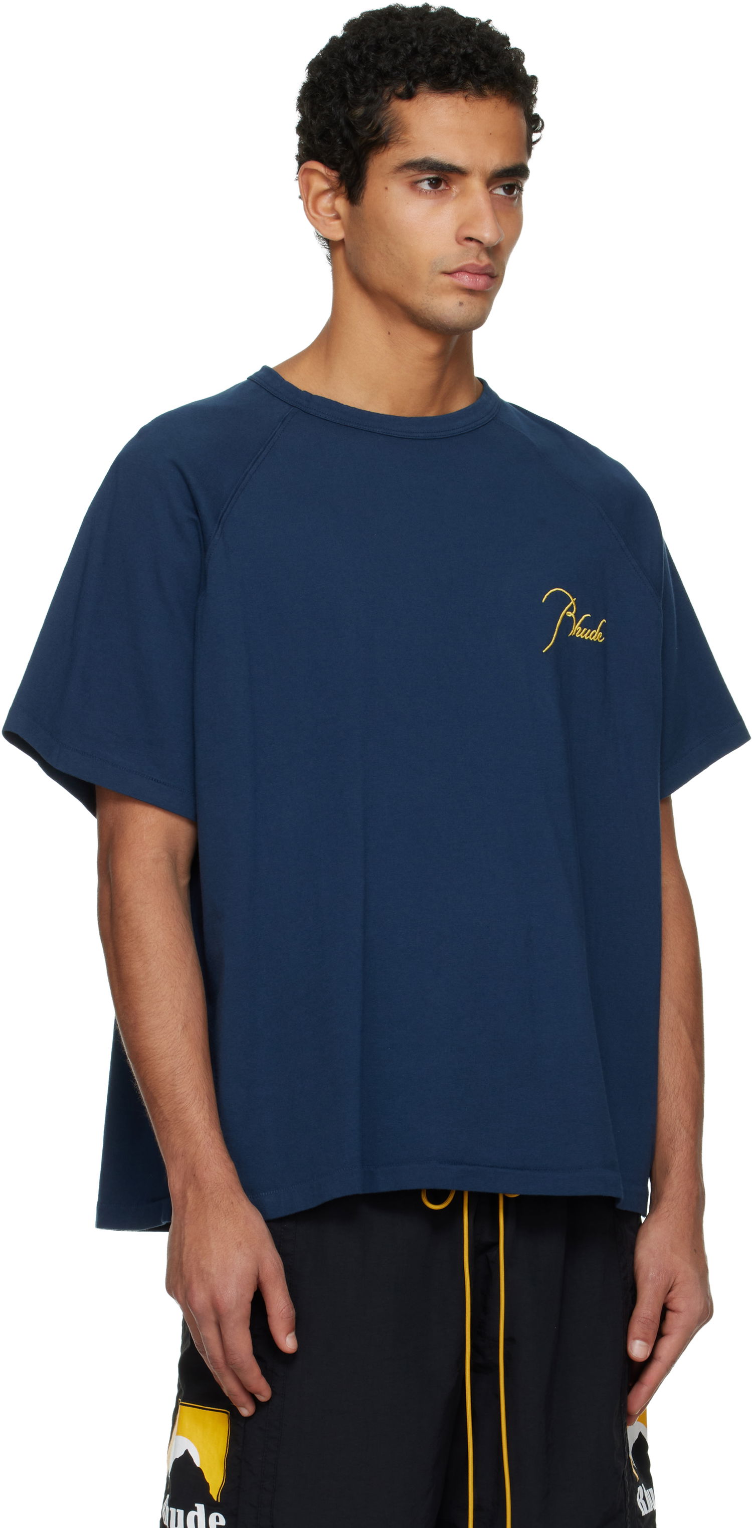 Tričko Rhude Classique Raglan Logo T-shirt Navy | RHPF25TT16012, 1