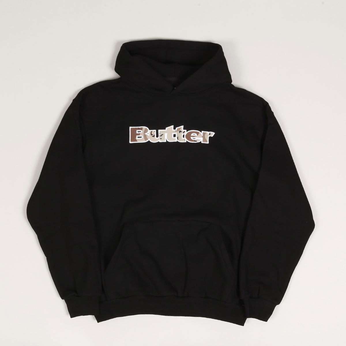 Mikina Butter Goods Butter Goods Camo Logo Hoodie Čierna | butter-goods-logo-camo-pullover-hoodie-black, 0