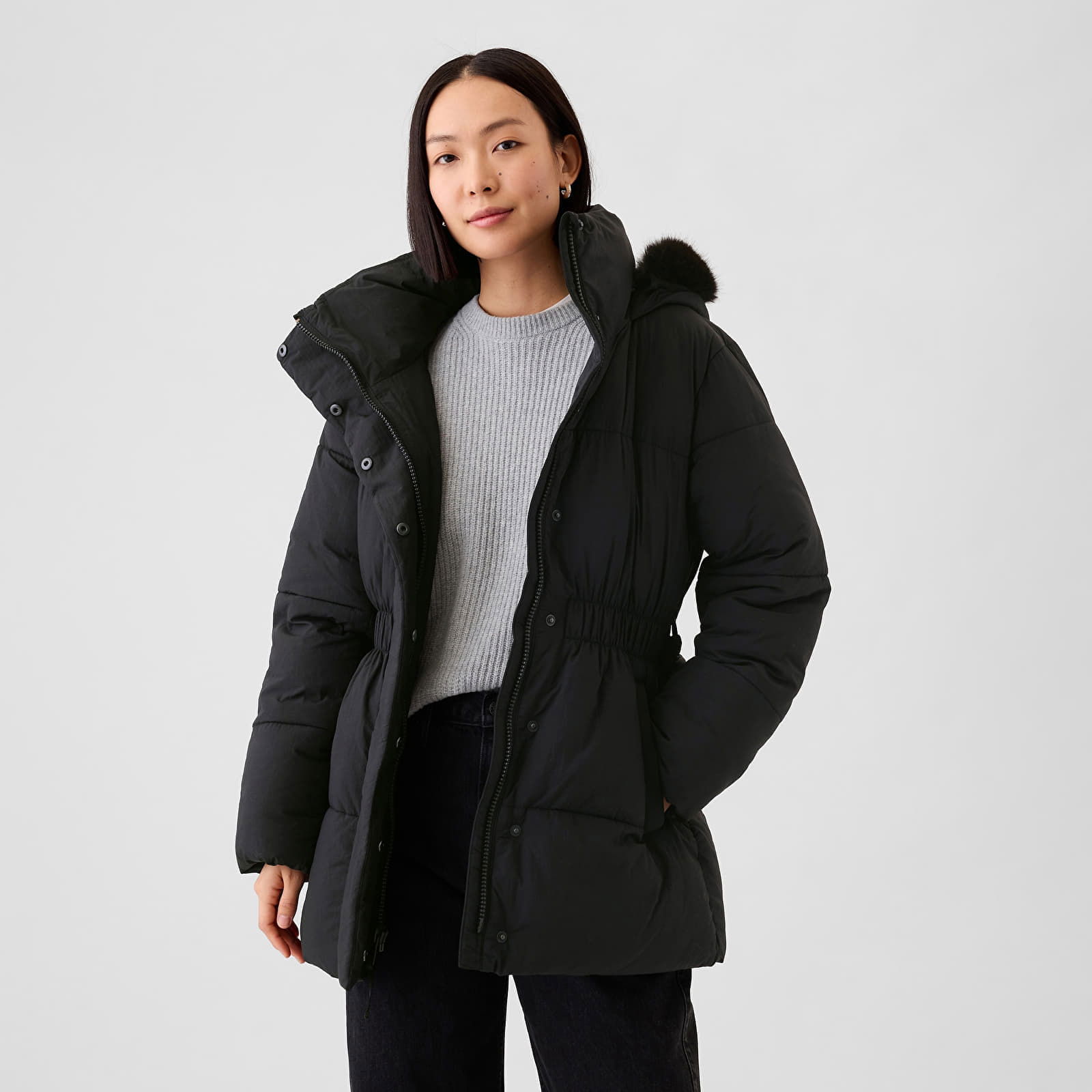 Jacket Puffer Midi Coat Black XS