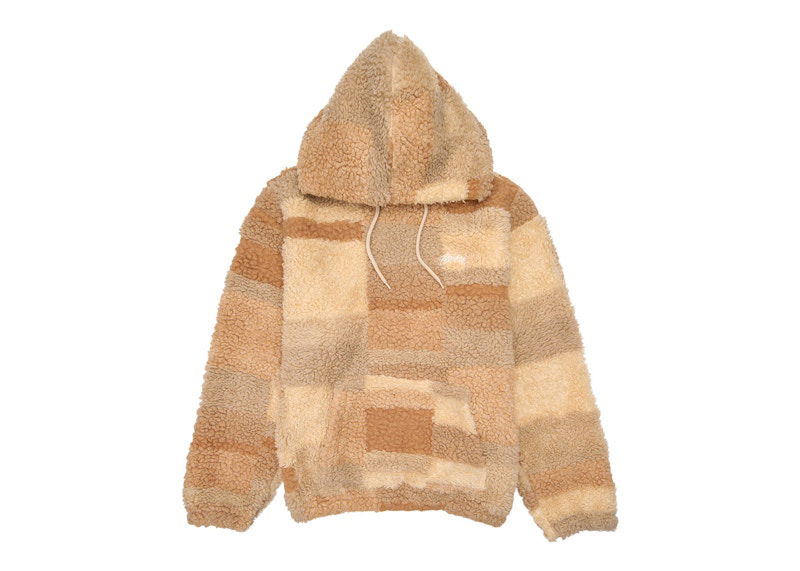 Mikina Stüssy Sherpa Patchwork Hoodie Hnedá | 118519_KHAK, 0