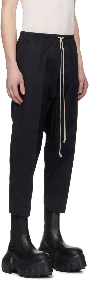 Nohavice Rick Owens Rick Owens Hollywood Drawstring Cropped Trousers Čierna | RU01E5381 TE, 1