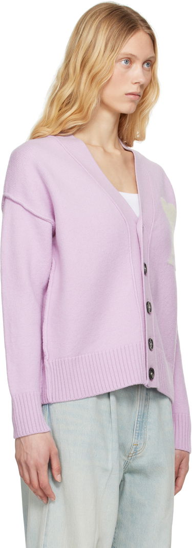 Sveter AMI AMI Paris Ami de Coeur Wool Cardigan Šedá | UKC090.KN0090, 4