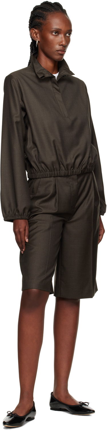 Šortky Loulou de Saison Loulou de Saison Adler Virgin Wool Bermuda Shorts Hnedá | ADLER, 3
