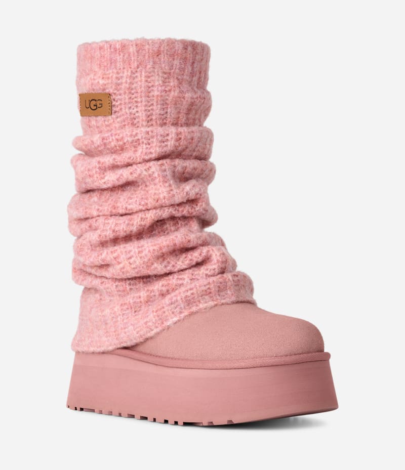 Tenisky a topánky UGG Classic Mini Dipper Knitted Legwarmer Boot Ružová | 1178990-PDW, 1