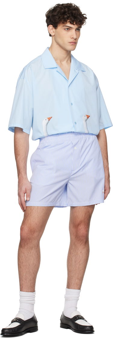 Košeľa Moschino Moschino Goose Print Cotton Poplin Shirt Modrá | 251ZZA023502351293, 3