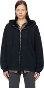 Oversized Sherpa-Lined Zipped Hoodie