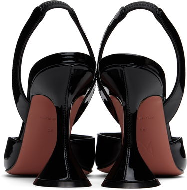 Tenisky a topánky Amina Muaddi Amina Muaddi Holli Sling Heels Čierna | HOLLI SLING PATENT, 1