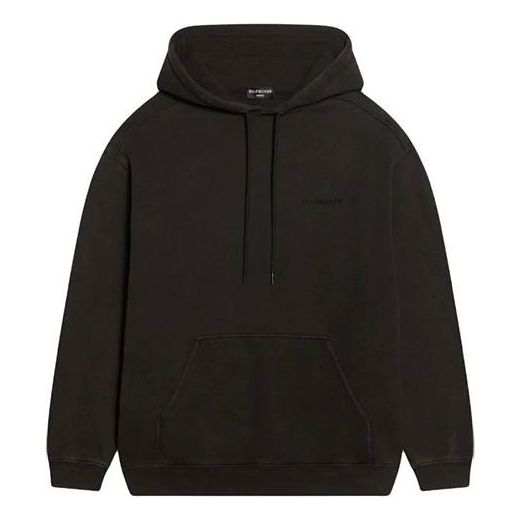 Mikina Balenciaga Logo Hoodie Medium Fit Čierna | 600583TLVB81146, 0