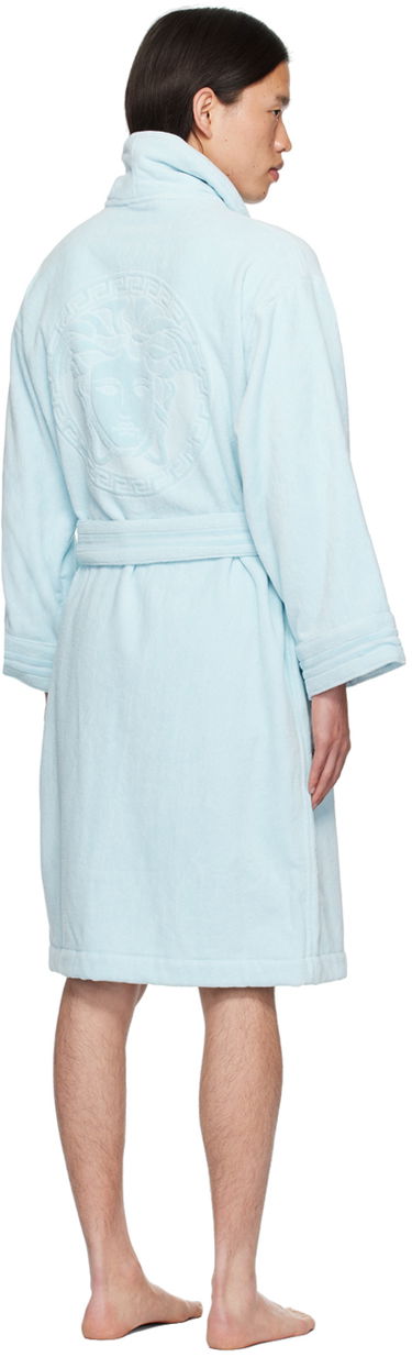 Pyžamo Versace Underwear Shawl Lapel Robe Modrá | ZACJ00008_1A08860, 2