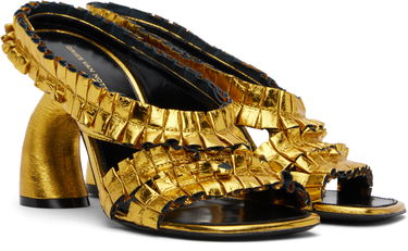 Doplnky Dries Van Noten Dries Van Noten Ruffled Heeled Sandals Metalická | WS251-1566-207, 3