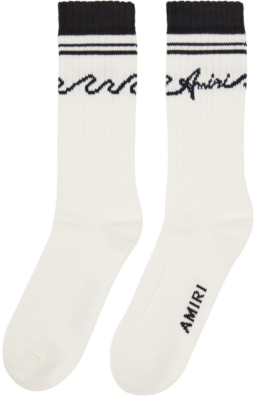 Ponožky AMIRI White & Black '' Wave Socks Biela | AMACSK1010, 1