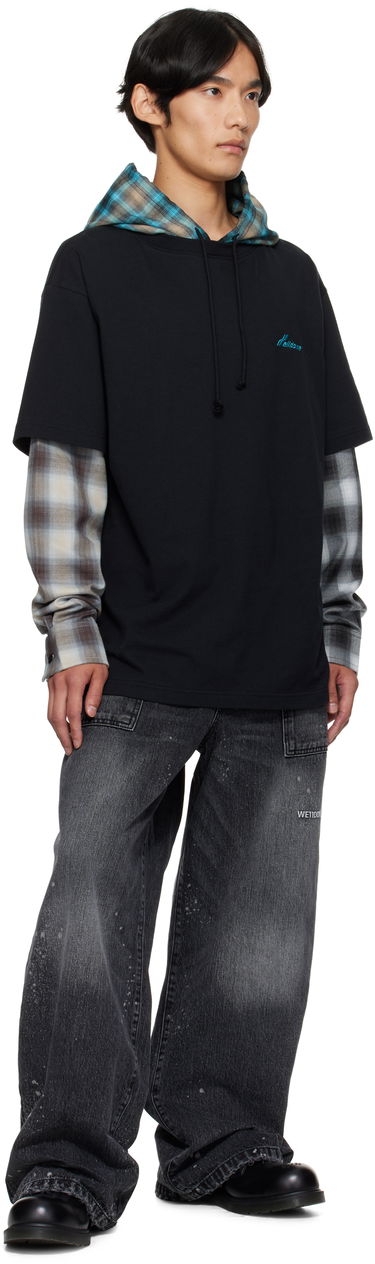 Džínsy We11done Carpenter Wide-Leg Distressed Paint Splatter Jeans Čierna | WD-DP2-25-340-M-BK, 3