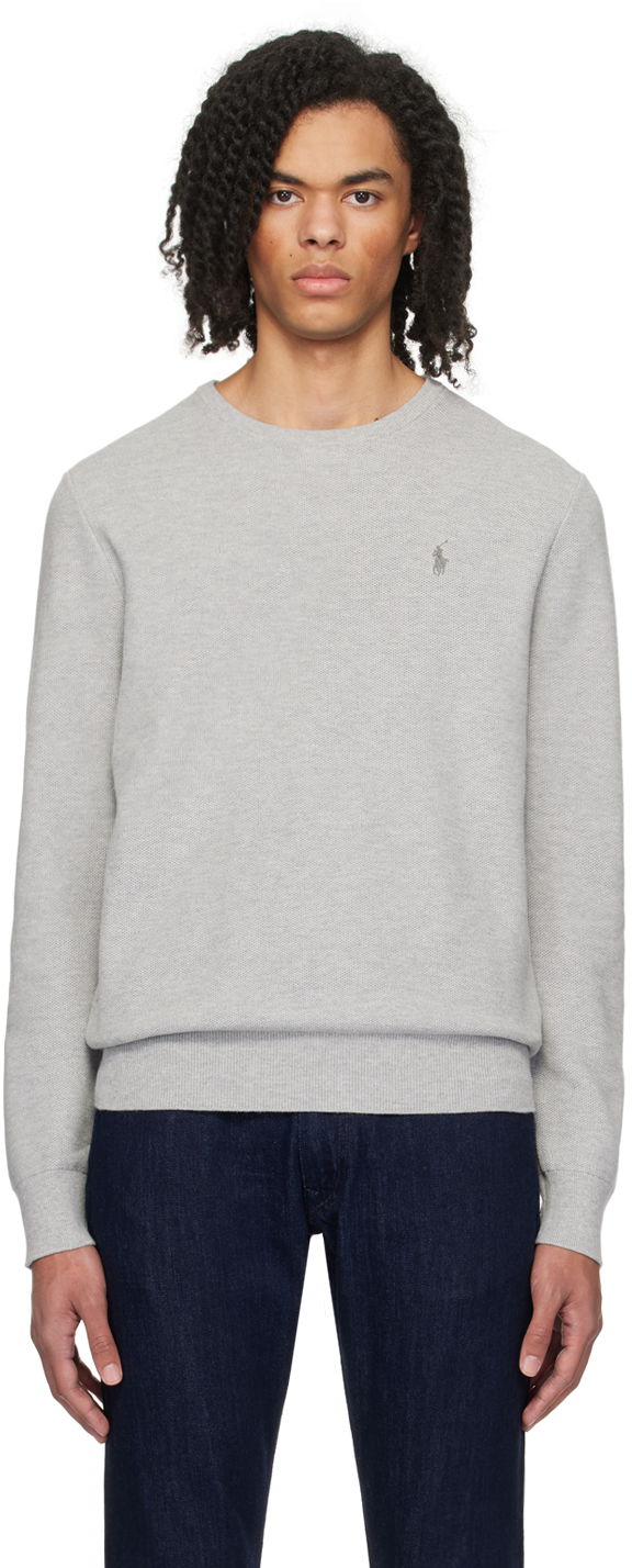 Sveter Polo by Ralph Lauren Textured Sweater Šedá | 710918163002