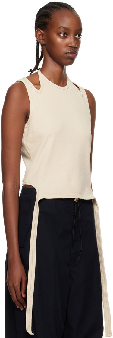 Tielko Dion Lee Halter Neck Tie Tank Top Béžová | C3029R22, 4