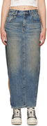 R13 Devon Side Slit Maxi Denim Skirt