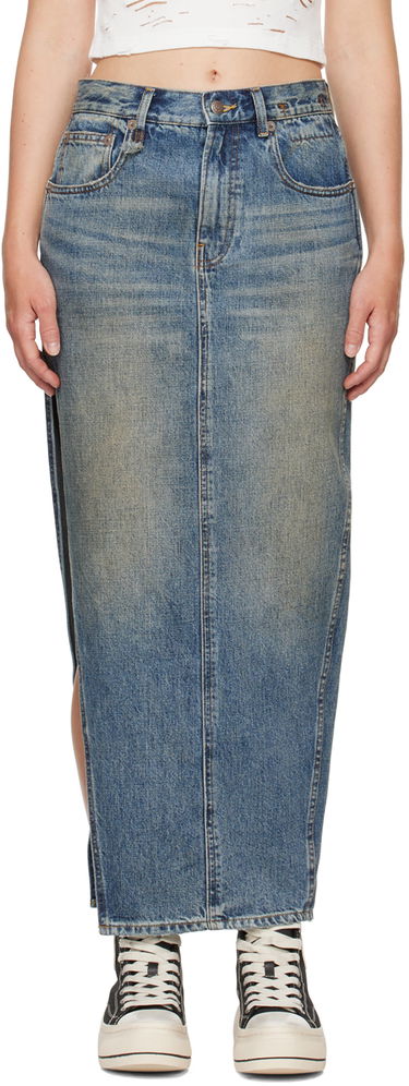 Sukňa R13 R13 Devon Side Slit Maxi Denim Skirt Modrá | R13WD102-D213A, 0