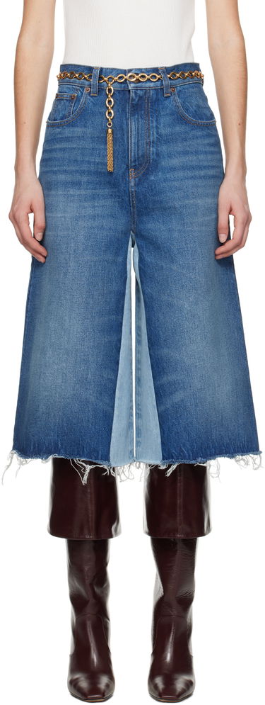 Džínsy CHLOÉ Chloé Bermuda Patchwork Denim Shorts Modrá | CH25SDS02158, 0