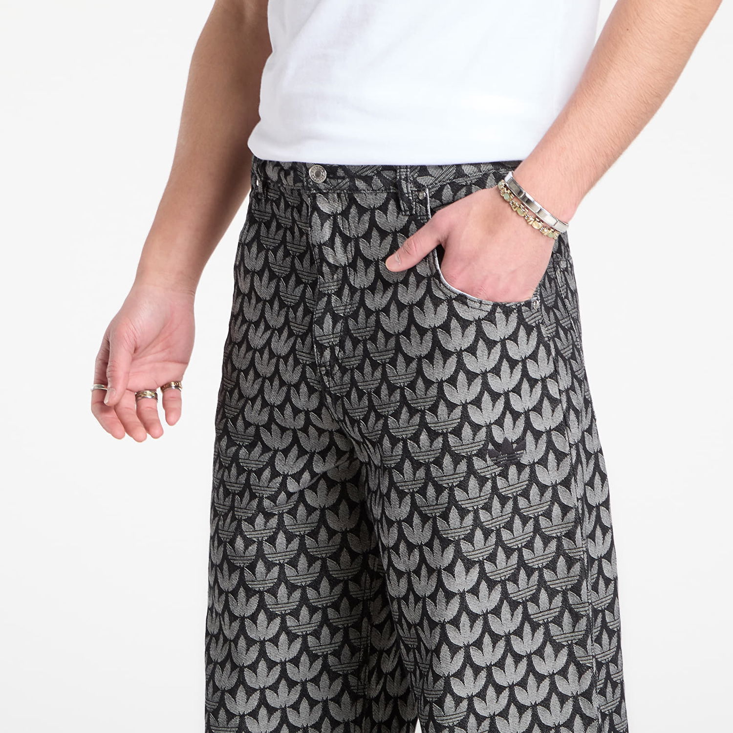 Nohavice adidas Originals Monogram Wide-Leg Pants Rôznofarebný | KC6380, 1