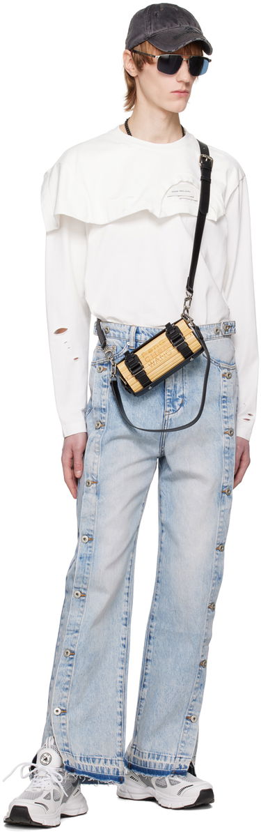 Tričko Feng Chen Wang Feng Chen Wang Distressed Long Sleeve T-Shirt Biela | FMS15LS01, 4