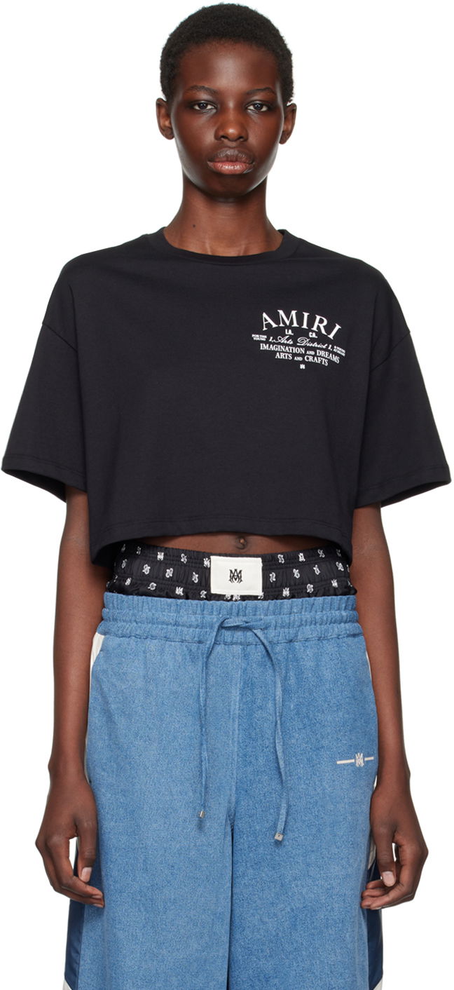 Tričko AMIRI Arts District Cropped T-Shirt Čierna | AWJYTE1034, 0