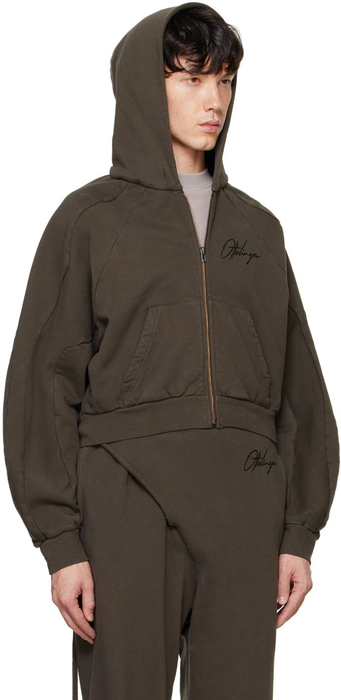 Mikina Ottolinger Ottolinger Multiline Zip Up Cropped Hoodie Zelené | 1150202521, 1