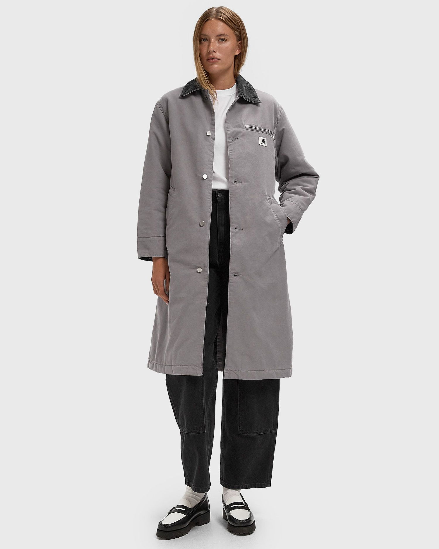 Kabáty Carhartt WIP Webster Long Coat Šedá | I035676-3D3.06, 1