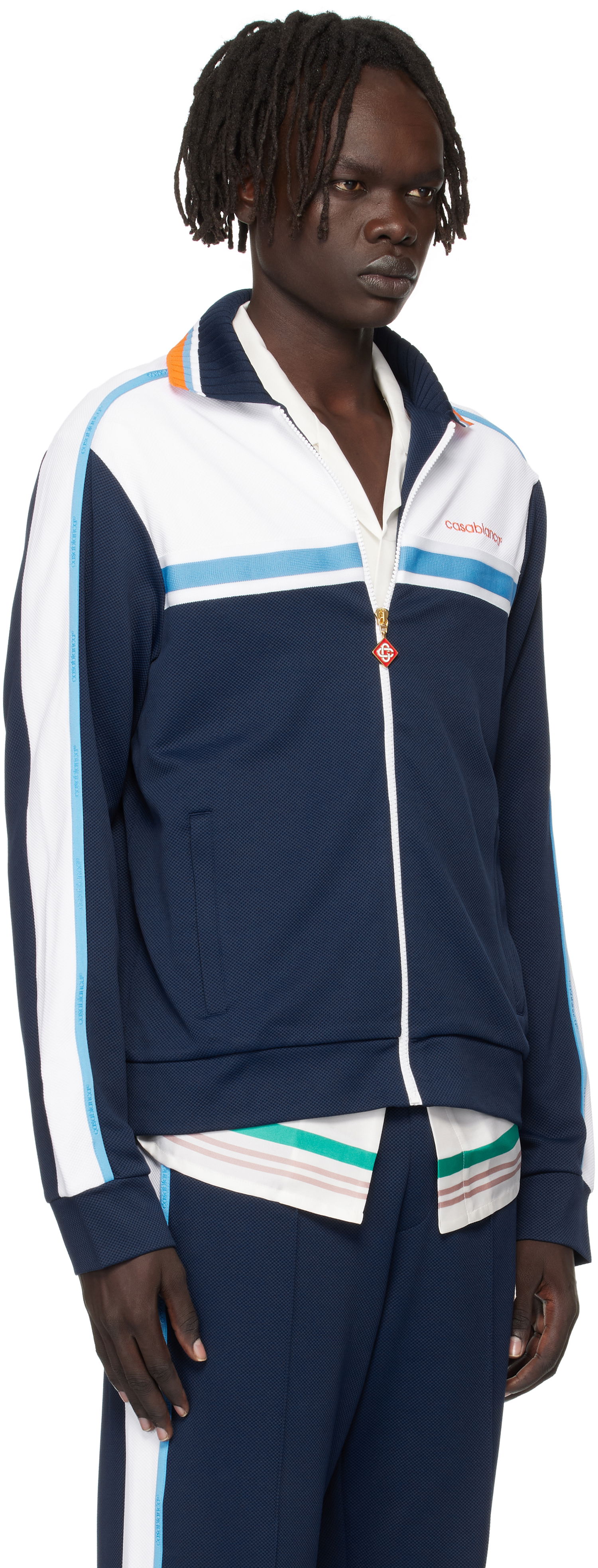 Bunda Casablanca Casablanca Pique Track Jacket Navy | MPF25-JTP-391-01, 1
