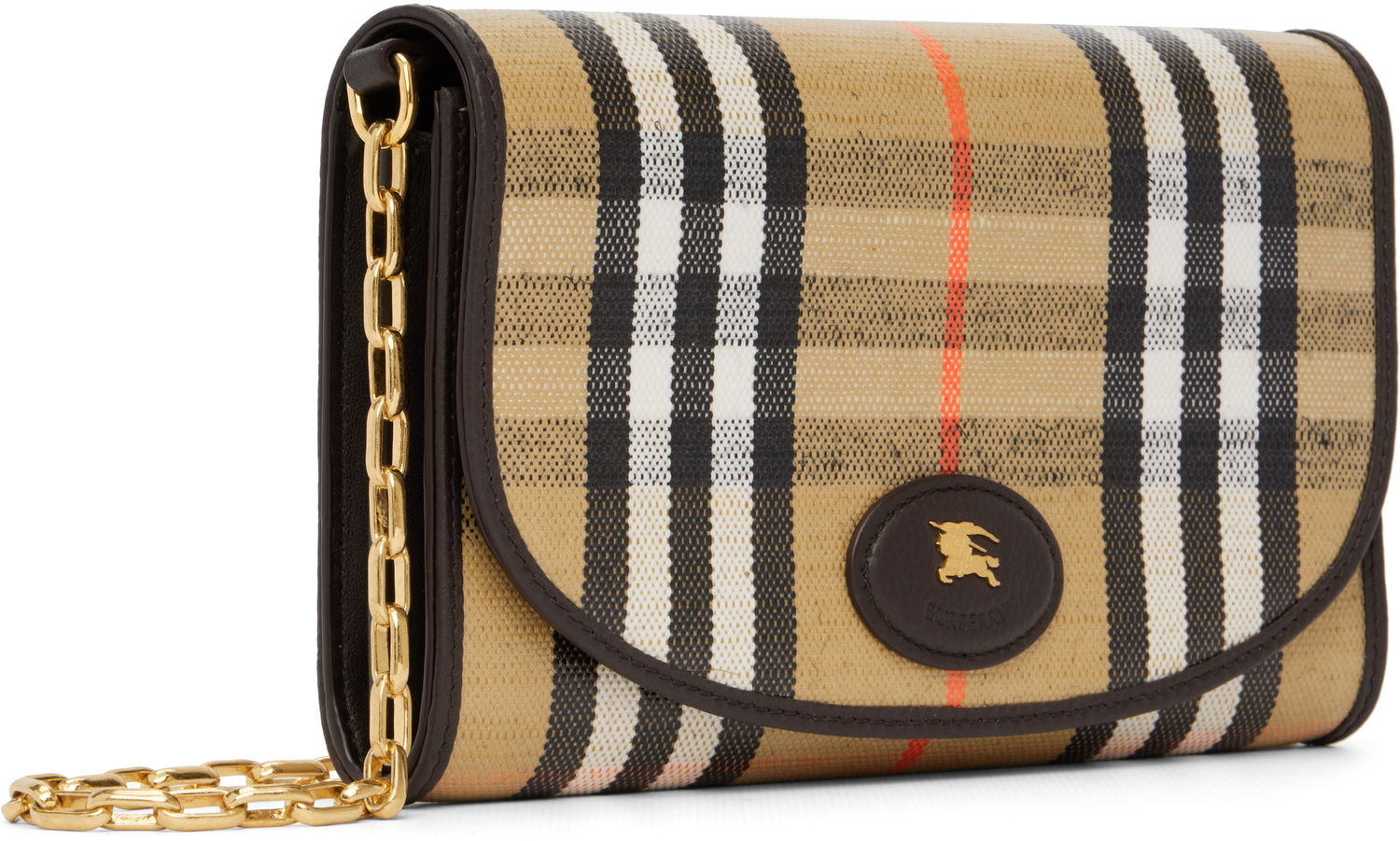 Peňaženka Burberry Burberry Highlands Check and Leather Chain Wallet Béžová | 8112274, 1