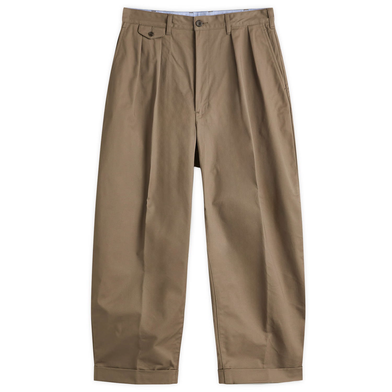 Nohavice BEAMS Beams Plus 2 Pleat Chino Trousers Hnedá | 3823-0097-874-67, 1